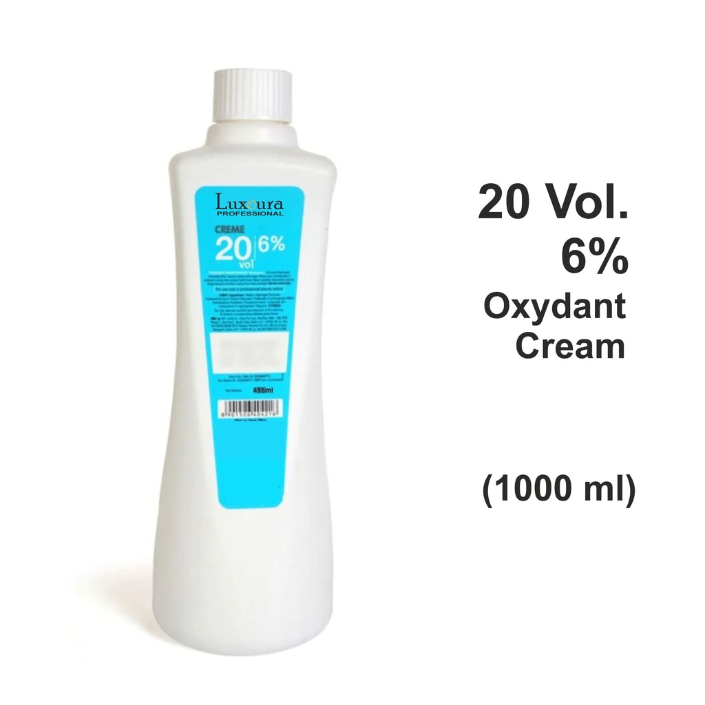 LUXOURA Oxydant Creme 20 Vol 6% Professional Hair Color Developer for Salon Use 1000ml.