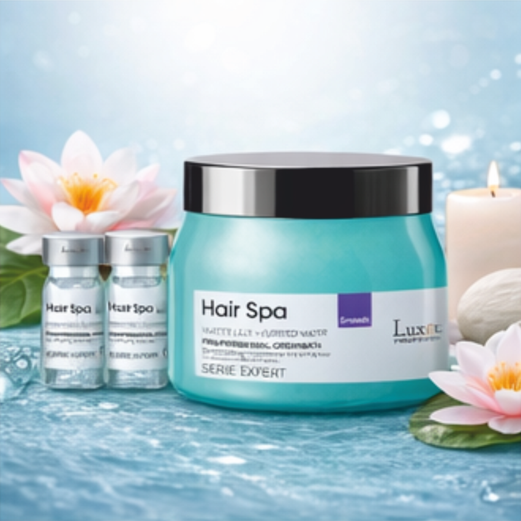 LUXOURA Professional Smooth Hair Spa Cream with 02 Ampoules for Smoothing Treatment.